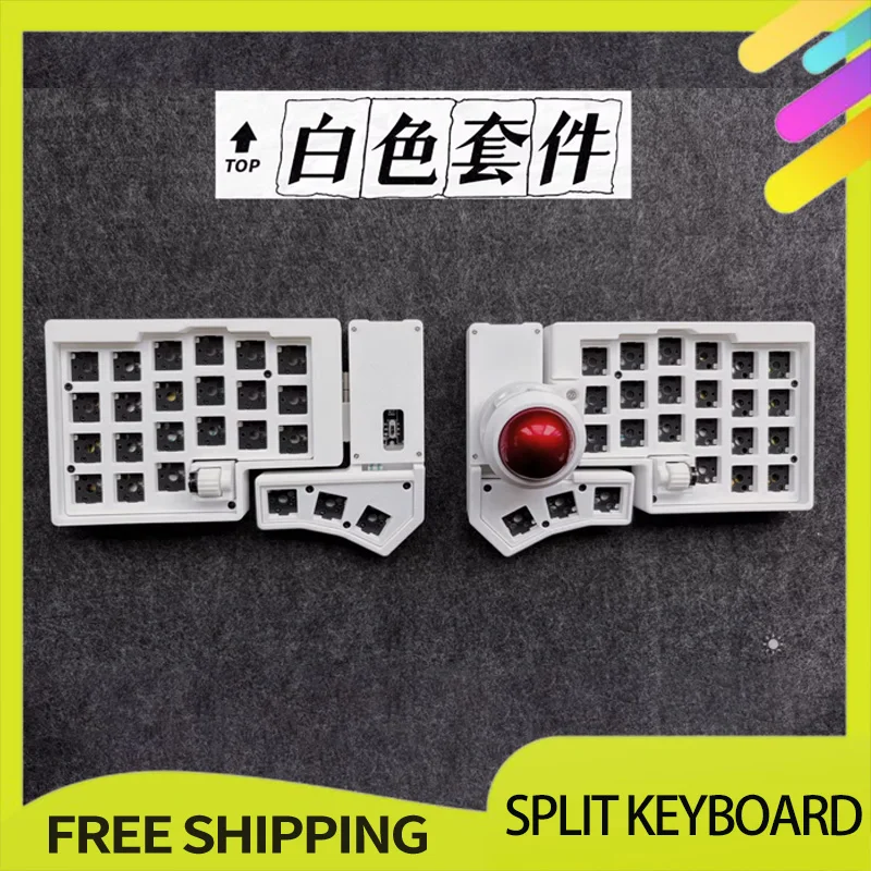 

Weekin CCK-BALL Split Keyboard Dual Mode ZMK Bluetooth 3X6 Crosses Knobs Adjustable Trackball Vial Game Mechanical Keyboard Kit