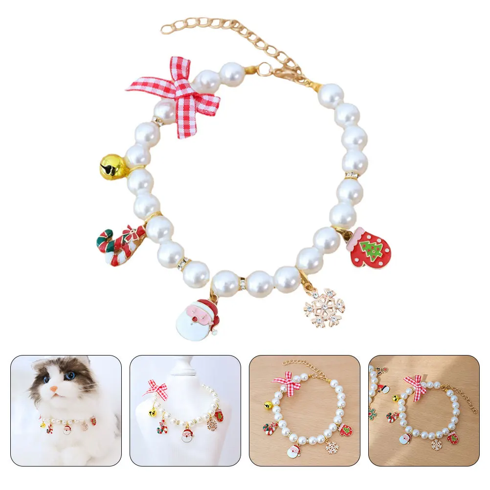 

Pet Collar Wear-Resistant Adjustable Cat Collar with Bells Lightweight Decorative Dog Accessory for Festival Gatherings
