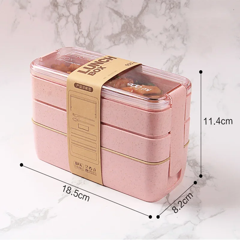 900ml Food Container for Food Bento Box Japanese Thermal Snack Lunch Box for Kids with Compartment Leakproof Lunchbox Dinnerware