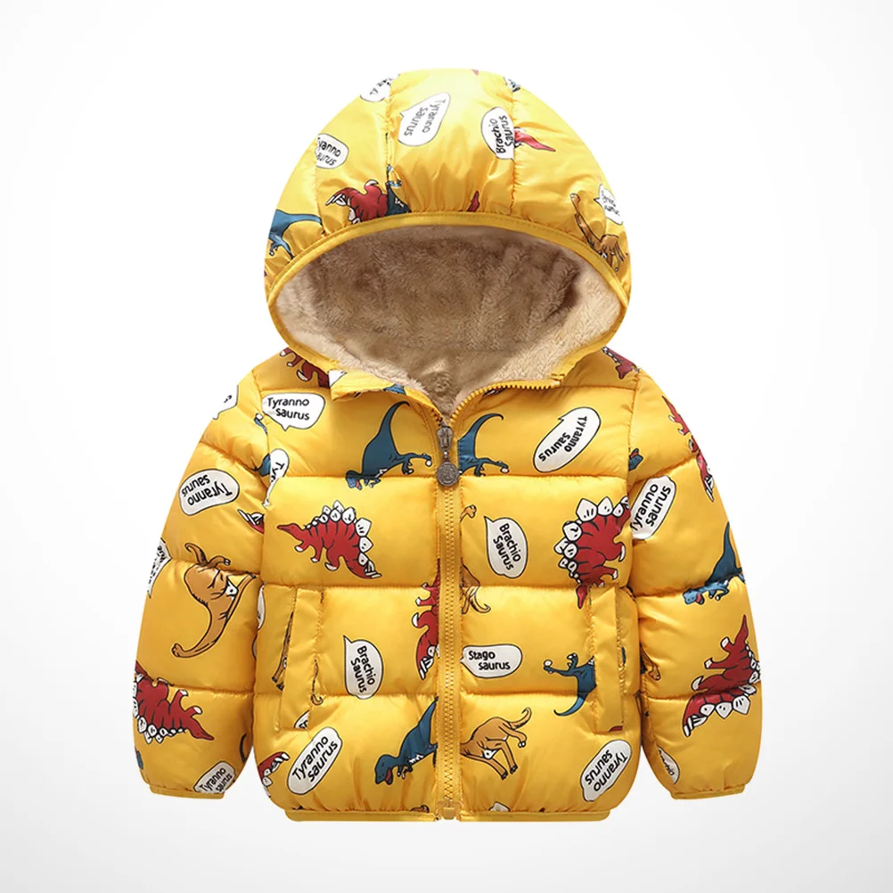 

Kids Winter Clothes Hooded Cotton Coat Lightweight Jacket Child Cartoon Printed Warm Zip up Outerwear Coats Baby Travel