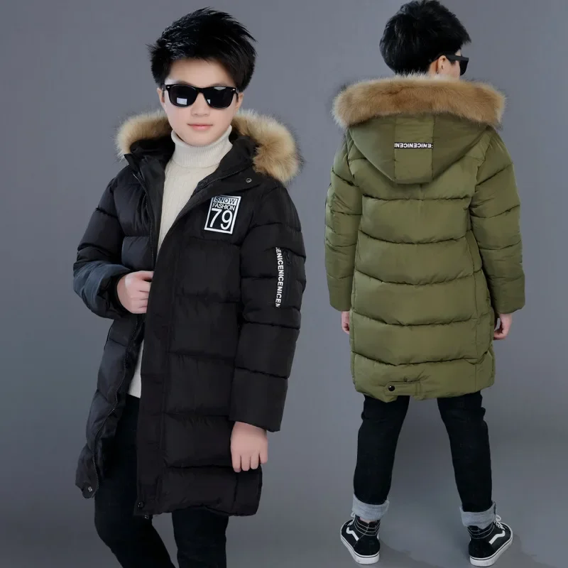 Winter Thicken Windproof Warm Kids Coat Waterproof Children Outerwear Cotton Filler Heavyweight Boys Jackets E4987