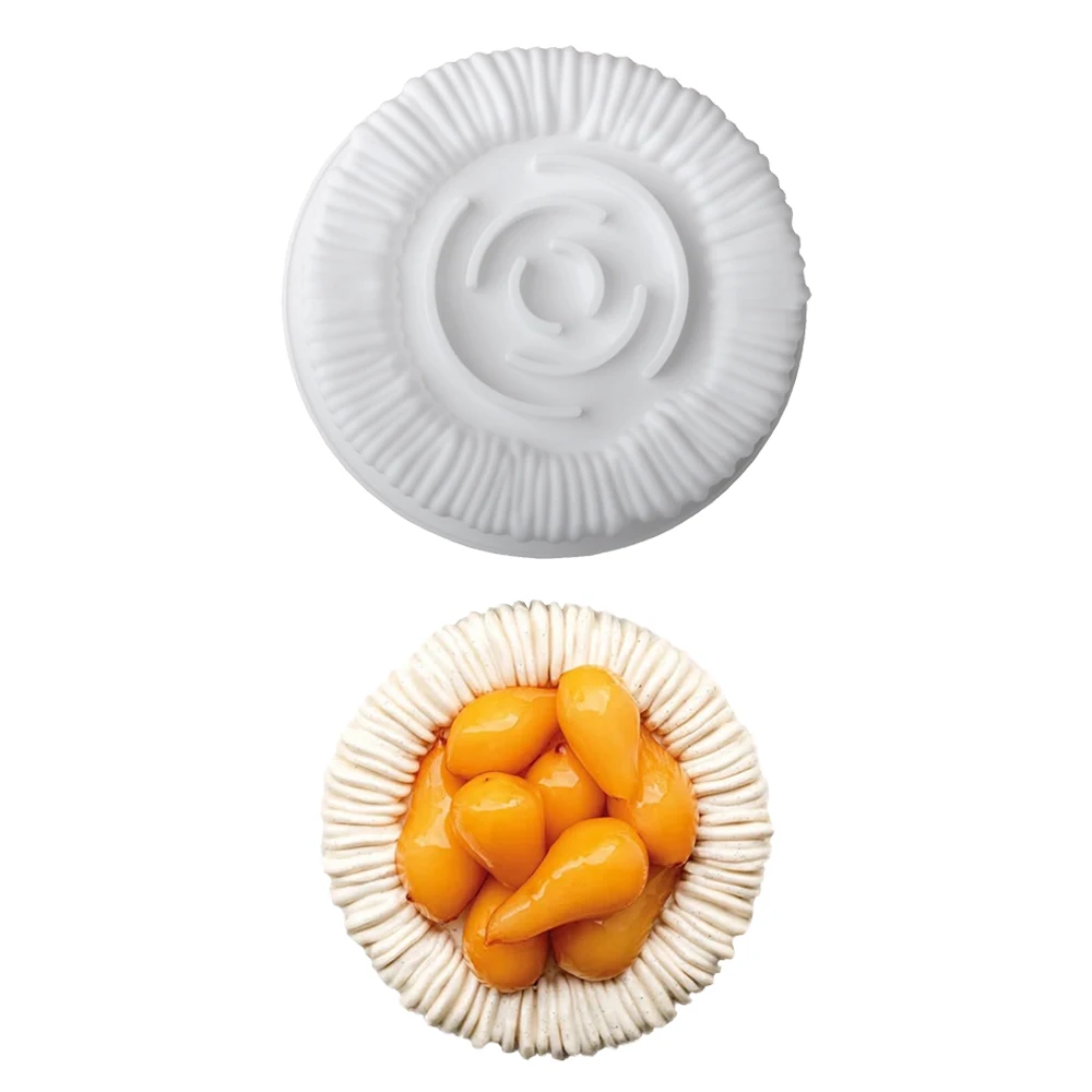1 or 6 Cells Cylindrical Coil Texture Design Mousse Cake Mold French Dessert Baking Mold DIY Pudding Dessert Chocolate Mold