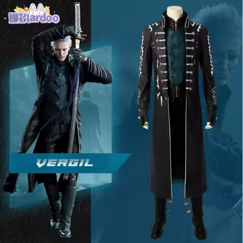 Vergil Cosplay Fantasia Game DMC 5 Costume Disguise Male Gloves Outfits Adult Men Fantasy Halloween Carnival Party Clothes