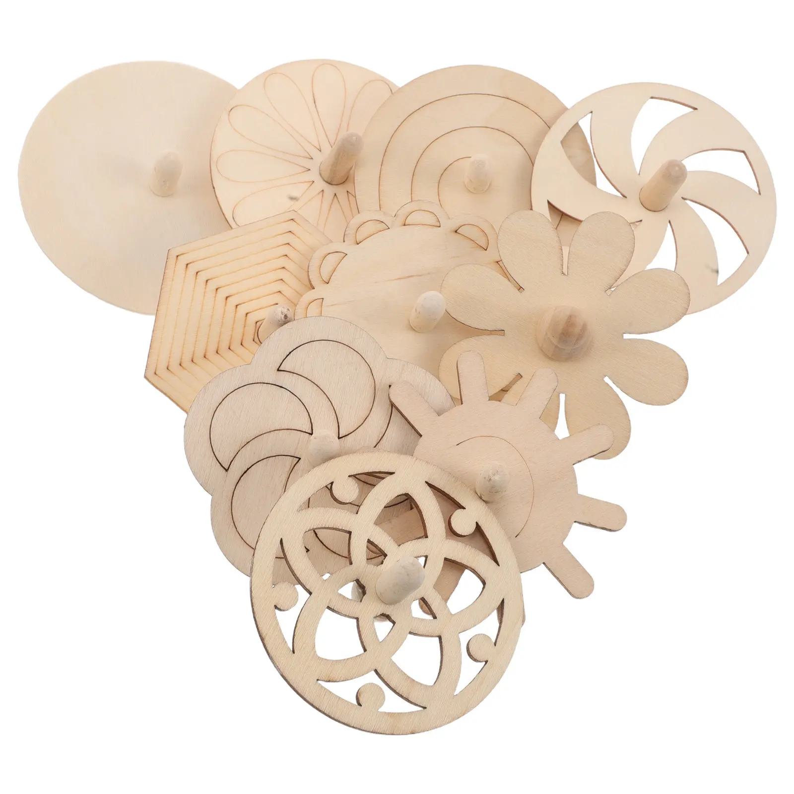 

20 шт. неокрашенных деревянных гироскопов для росписи, заготовки для поделок, товары для творчества для детей, портативные развлекательные игрушки