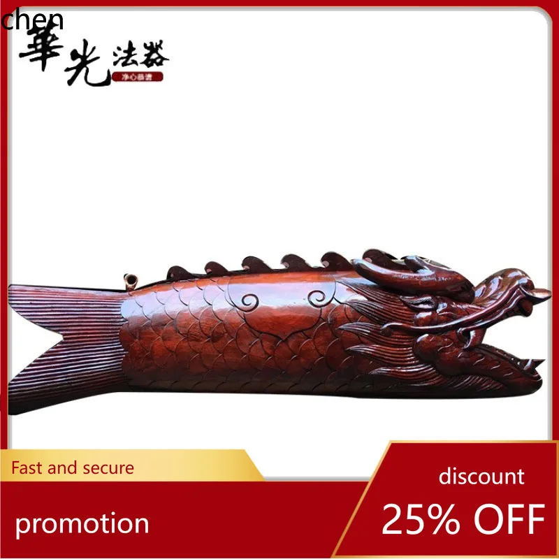Cz buddhist hall camphor wood carved bang fish temple monk buddhist supplies dragon head carp monk bang wood fish
