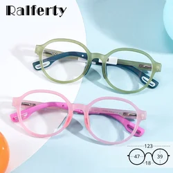 Ralferty 2025 Round Children's Glasses Blue Light Glasses Kids Girl Boy Colorful Pink Eyeglass Frame No Diopter Oculos Child