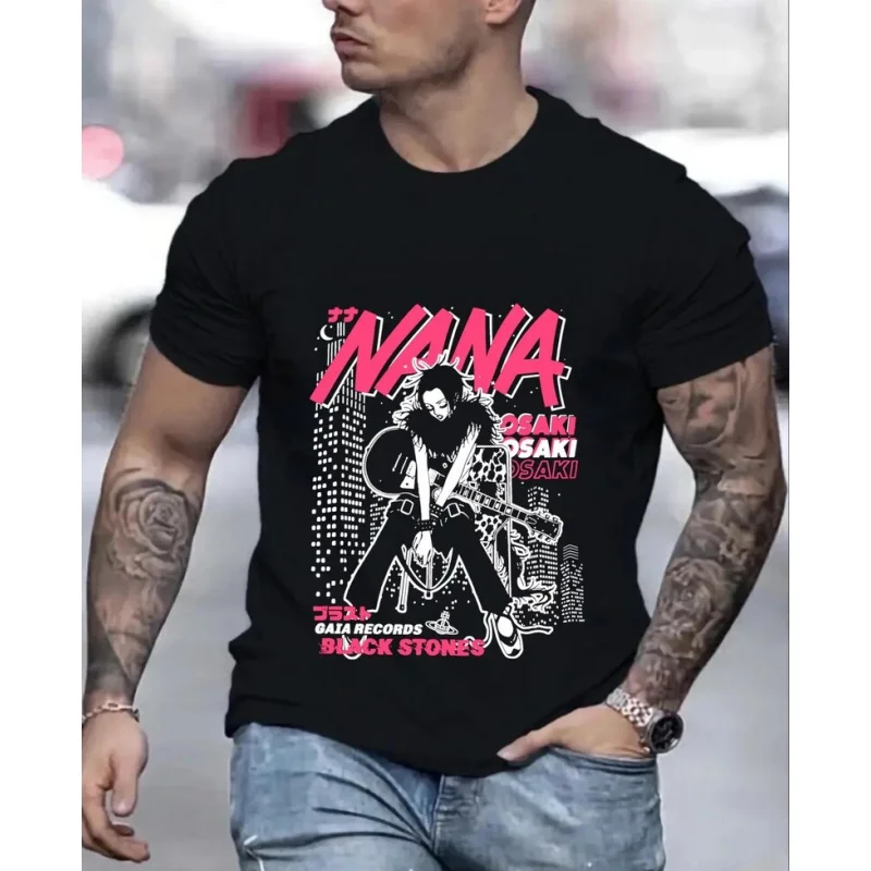 

Nana Osaki 0330 The Black Stones Punk Band Manga Gift T shirt Large size Tops Anime Girl Graphic Print Y2k Clothes Cartoon Tee