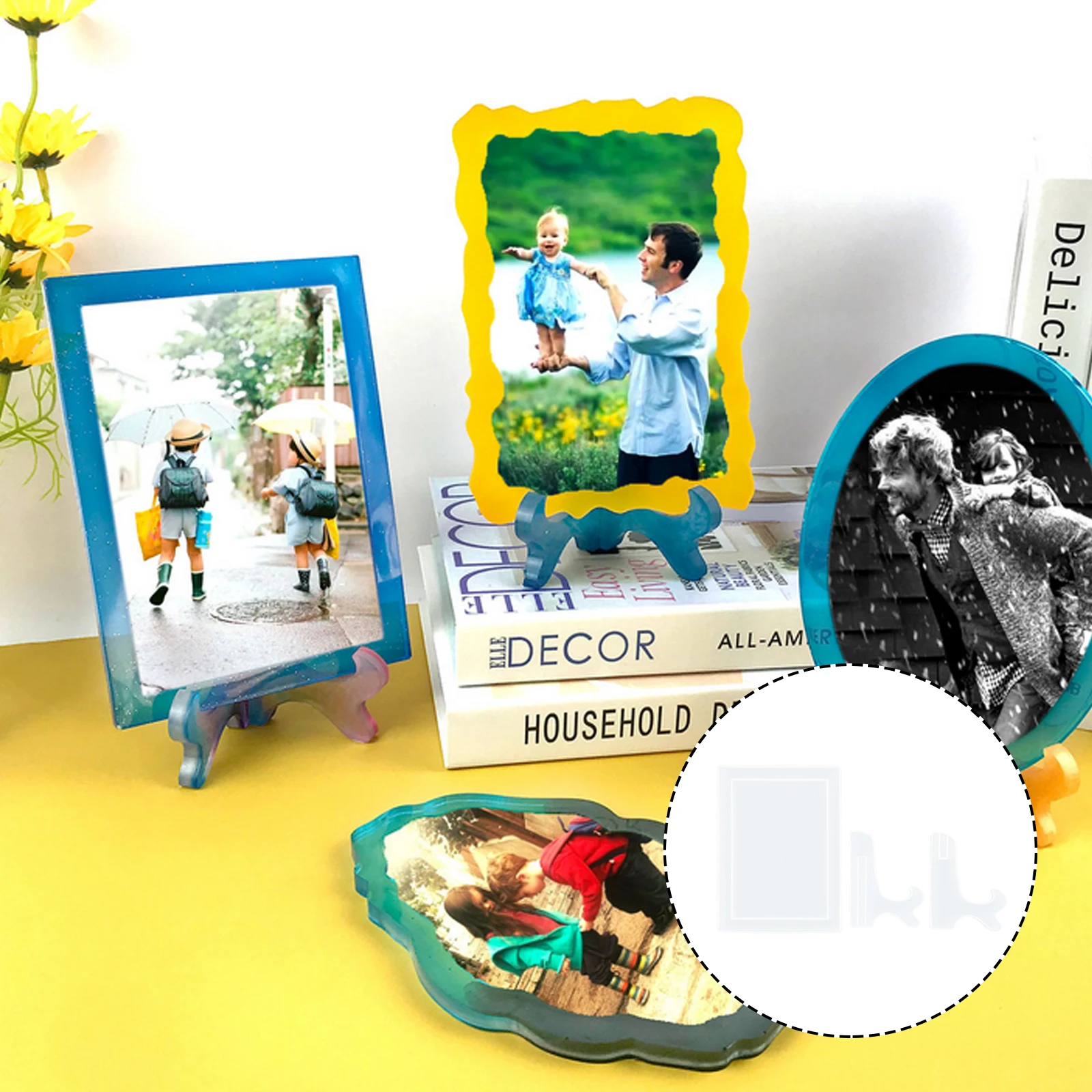 

Silicone Photo Frame DIY Mold Set Picture Frame Making Molds Creative Design Safe Gentle Comfortable Durable Decor Accessory