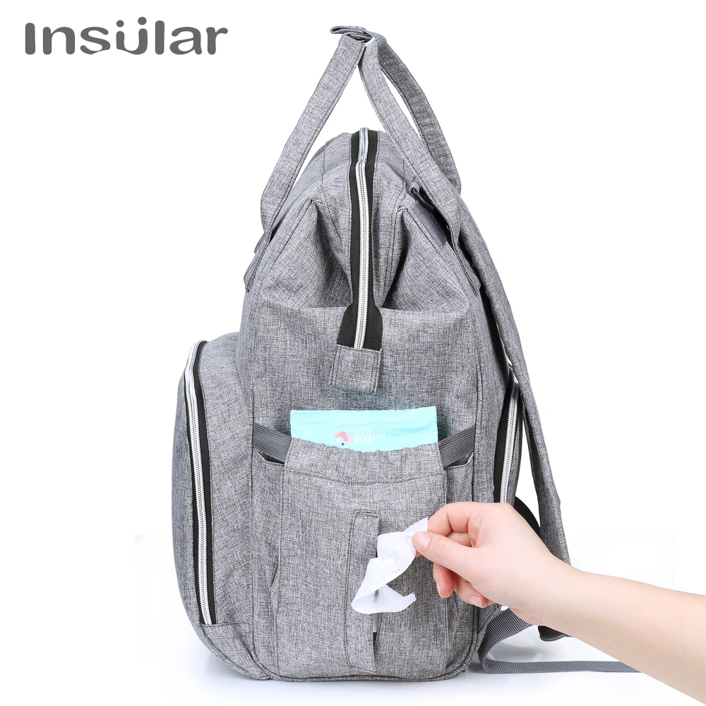 Insular Baby Diaper Bag Backpack Mommy Maternity Stroller Nappy Backpack Large Capacity Nursing Changing Bag For Baby Stroller