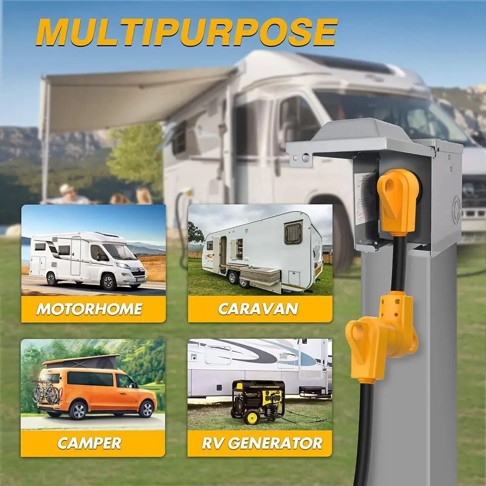 

Durable 125 Volt Camper Plug Adapter 30 Amp Heavy Duty Caravan Power Plug Repairing RV Receptacle Plug