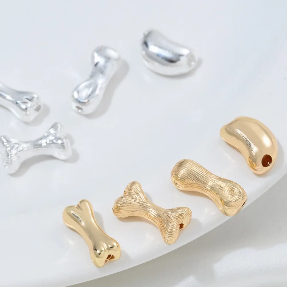 

Copper Bead 14K Gold Color Smooth Surface Bone Bead Partition Brushed Waist Beaded Handmade DIY Hand Necklace Jewelry Accessorie