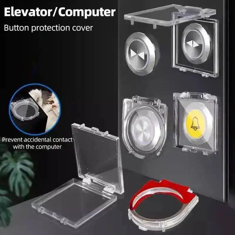 Diy botão capa protetora elevador computador host interruptor fonte de alimentação transparente anti-gato criança toque acidental