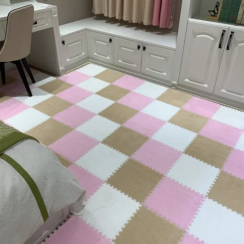 Alfombrilla antigolpes para bebés, rompecabezas para estera de sala de estar, dormitorio, almohadilla de felpa, alfombra acolchada para bebé, 10/20