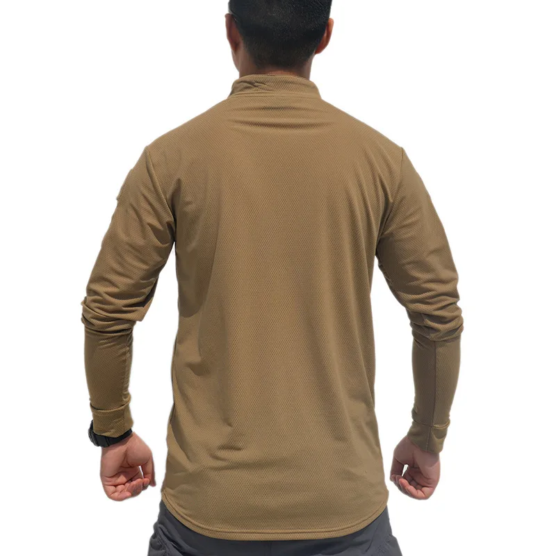 Tactical CAG T-Shirt Outdoor Solid Color Arm Pocket Quick drying T-shirt Long Sleeves