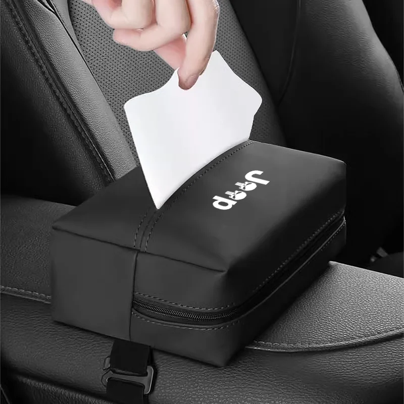 Car Seat Back Tissue Box For Jeep Renegade Compass Wrangler JK JL Grand Cherokee Car Sun Visor Armrest Box Tissue Organizer Bag