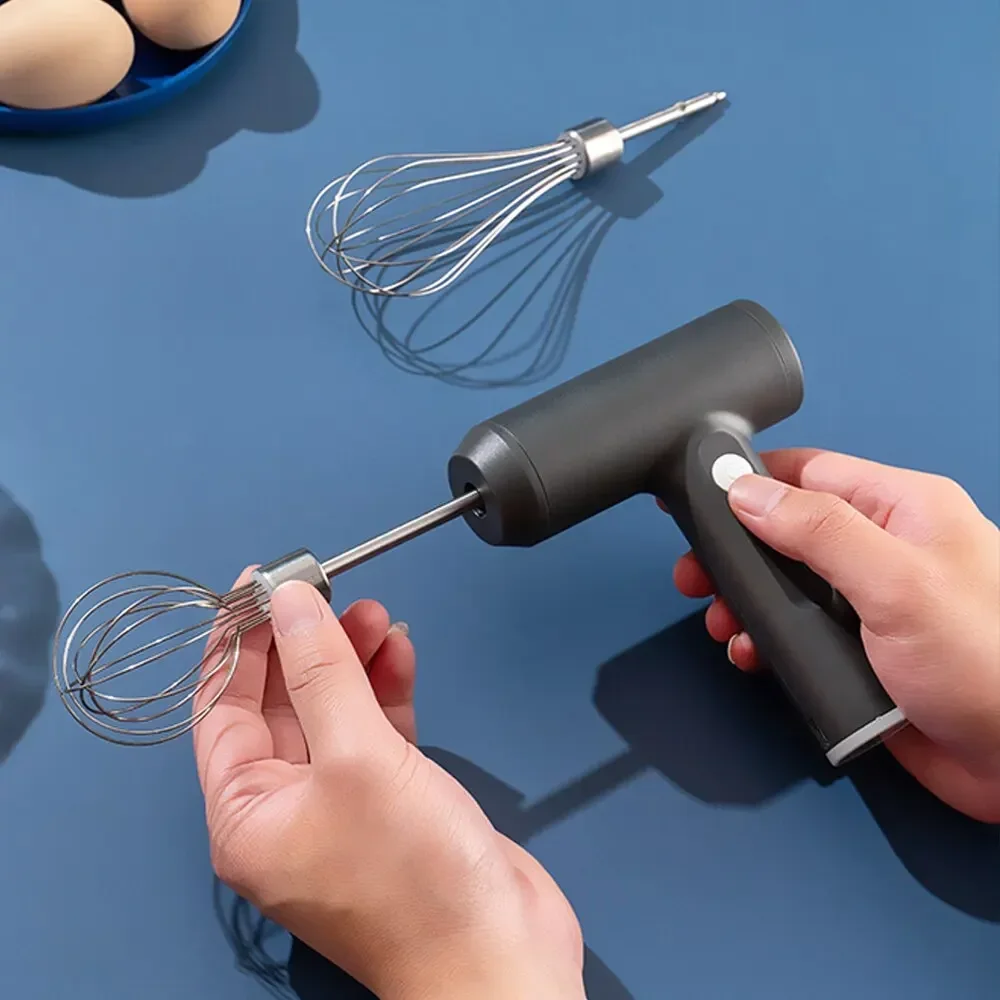 Manual mixer, electric wireless egg beater, semi-automatic household USB charging multi-functional milk foam maker