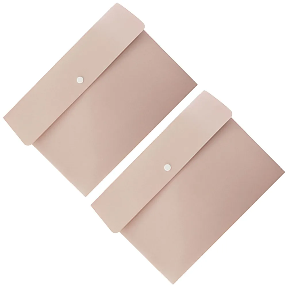 

2 шт. папки для файлов формата А4, прозрачные, из полипропилена, водонепроницаемые, органайзеры для документов с кнопкой-застежкой, для офиса и дома, розовые