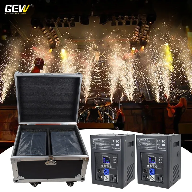 

2pcs Fountain Fire Works Sparkler Cold Spark Machine with Flight Case Wedding Fireworks Machine