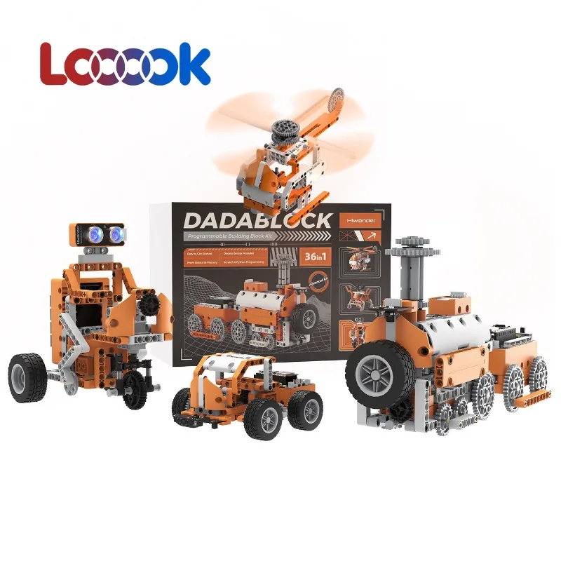 Kit de Robot de Bloques de Construcción Electrónicos Programables DIY, Juguete Educativo de Codificación Scratch Python, Regalo para Niños, Entrenamiento de Programación