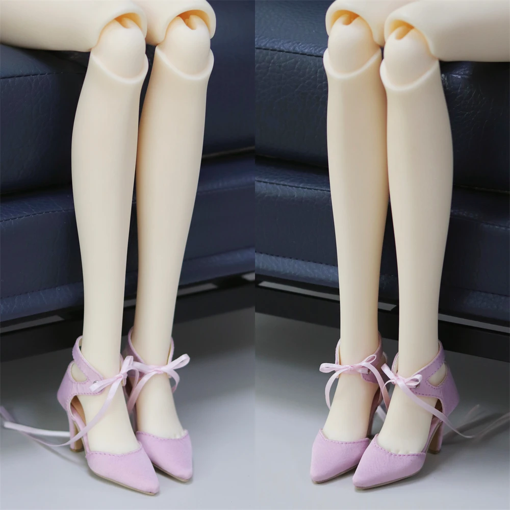 BJD Doll Shoes 1/3 Toys SDGR Girls Elegant Pointy Soft Real Silk Lace-up Blue Simple Multi-colored High Heels Doll Accessories