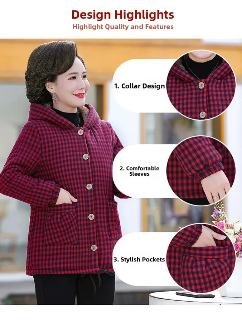 Plus Size verdickte Baumwolljacke Damen warme Kapuze lockere Passform Herbst Winter neuer Stil Polyester Stoff koreanischer lässiger Stil...