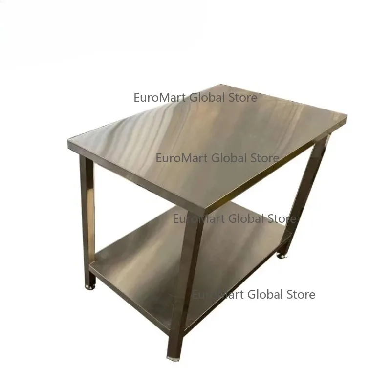 

High-quality double-layer stainless steel workbench for booths