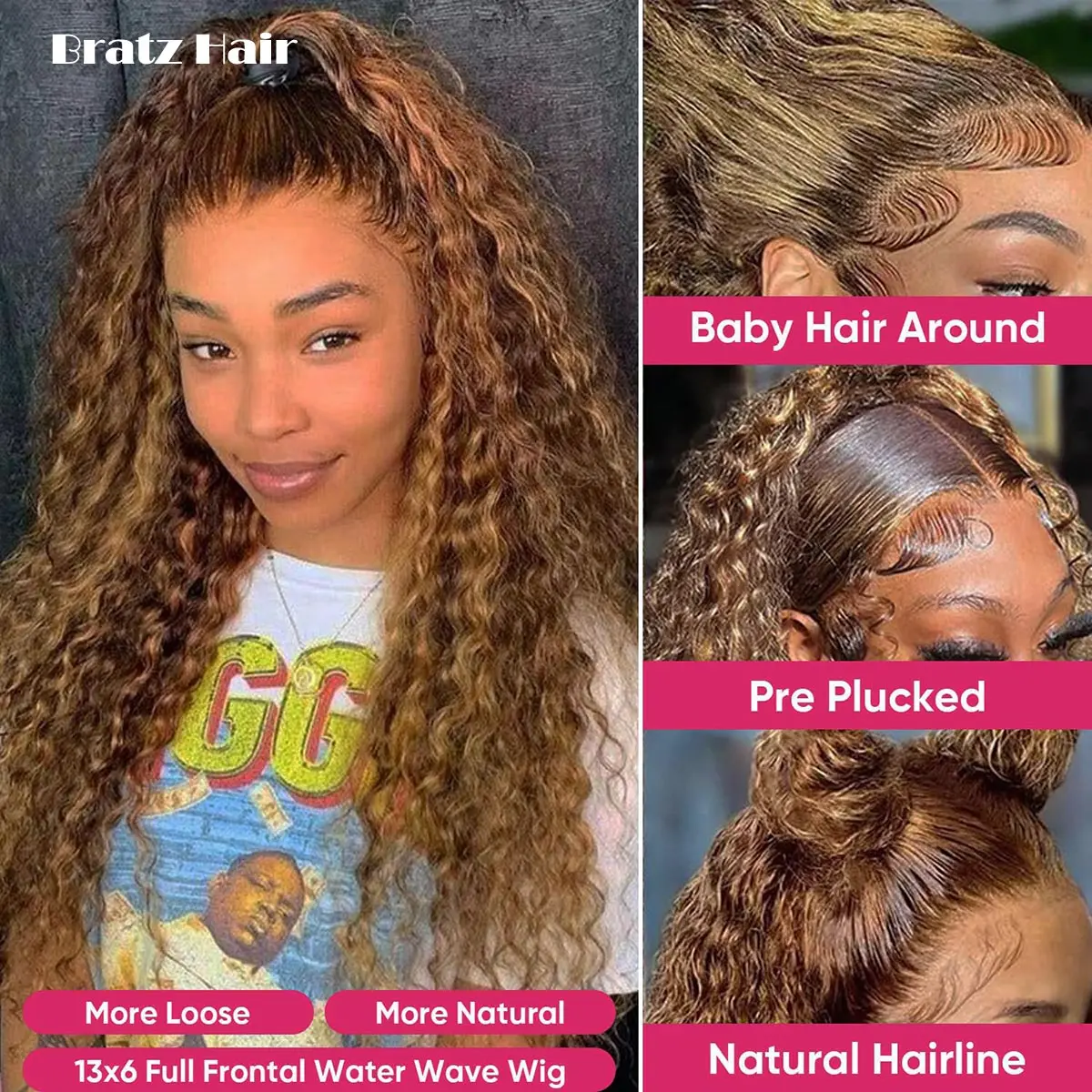 Piano Color 5x5 Beach Jerry Curls Glueless Wig Human Hair Highlight Blonde 13x6 13x4 HD Lace Front Pixie Curly Wigs for Woman