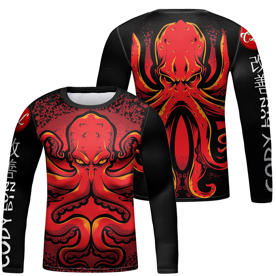 Children\'s Rash Guard Clothing MMA T-shirt+Shorts Kid\'s sports Tights Set Gym Boy Bjj Gi Boxing Rashguard Jiu Jitsu Shirts