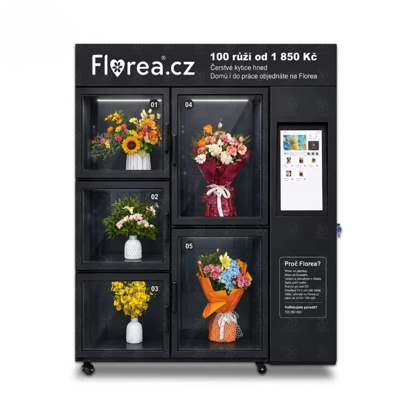 Artificial Flower Vending Machine 5-Locker Cashless Payment Cloud-Based Management Remote Monitoring for Weddings