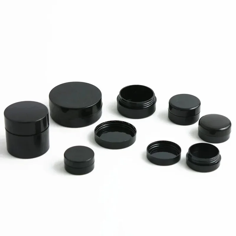 

50/100pcs Black 5g 5ml Round Cosmetic Pot Jars Eyeshadows Makeup Face Cream Lip Balm Containers DIY Nail Art Storage