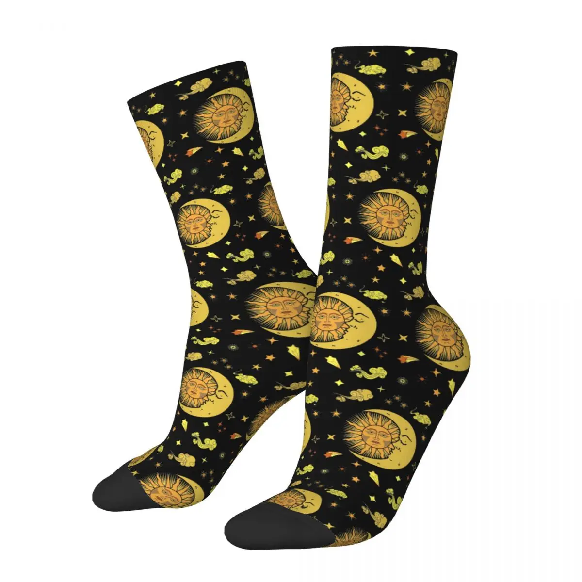 Sun And Moon Celestial Modern Vibrant Socks Harajuku Stockings All Season Long Socks Accessories for Unisex Christmas Gifts