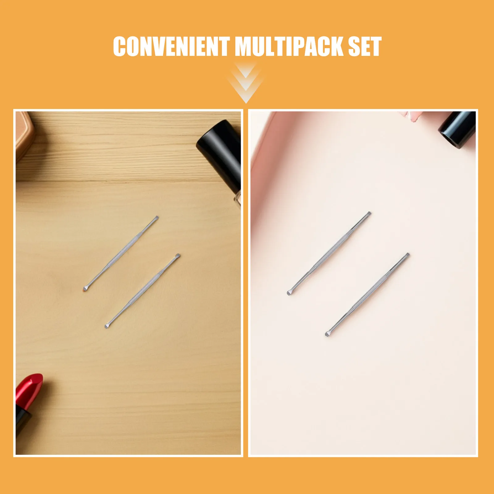 5 Pcs Ear Stainless Steel Earwax Spoon Spirals Metal Massage Cleaning Tool Double-head Cleaner Silver