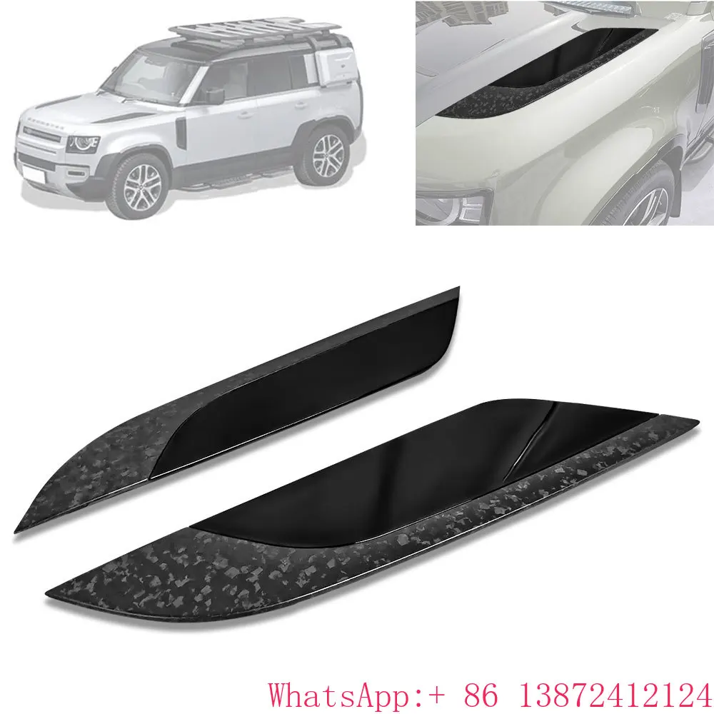 

New Design Carbon Fibre Bonnet Two Sides Trim Panel Hood Vent Covers for Land Rover Defender 110 90 2023 2024