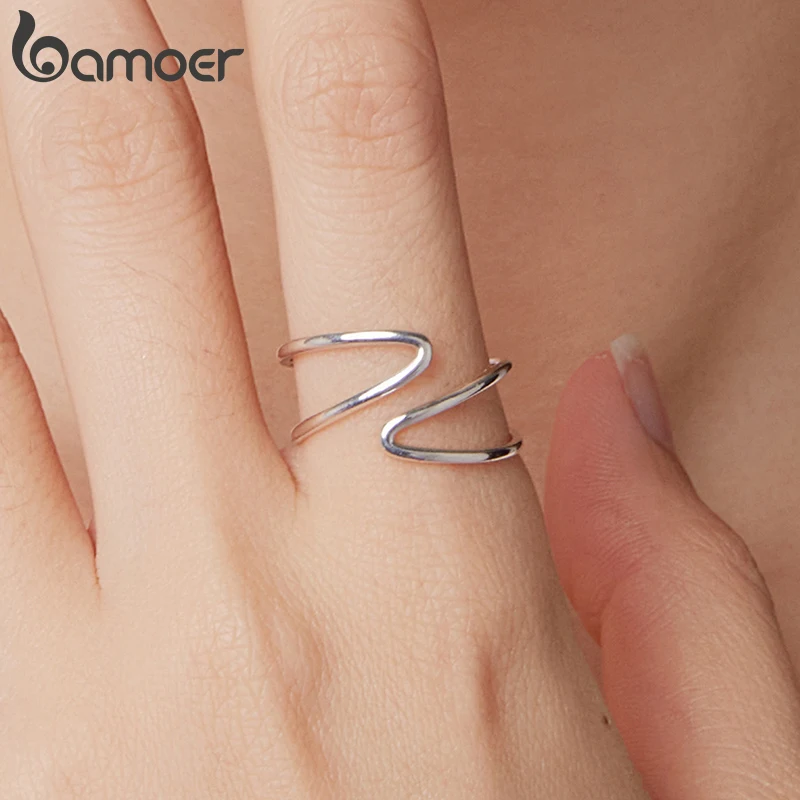 Women's 925 Sterling Silver Two-Layered Cross Open Ring