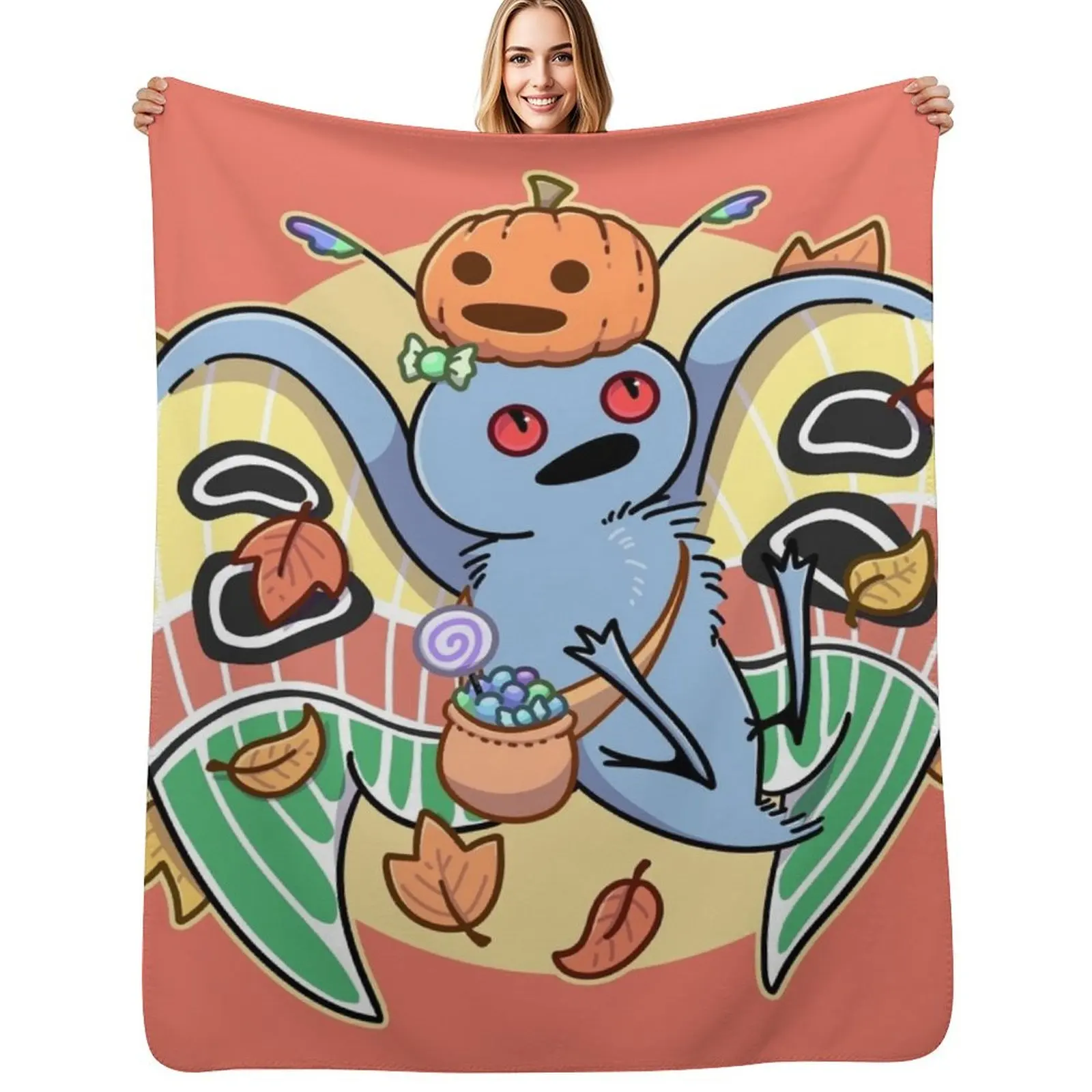 Halloween Mothman Throw Blanket Men's Soft Warm Throw Blanket for Couch