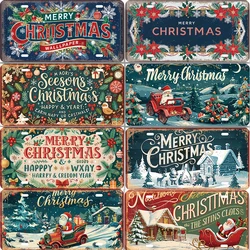 Christmas Metal Tin Signs for Wall Art Hanging Sign, Door Decoration, Xmas Tree Ornament, New Year, Home, Gift,