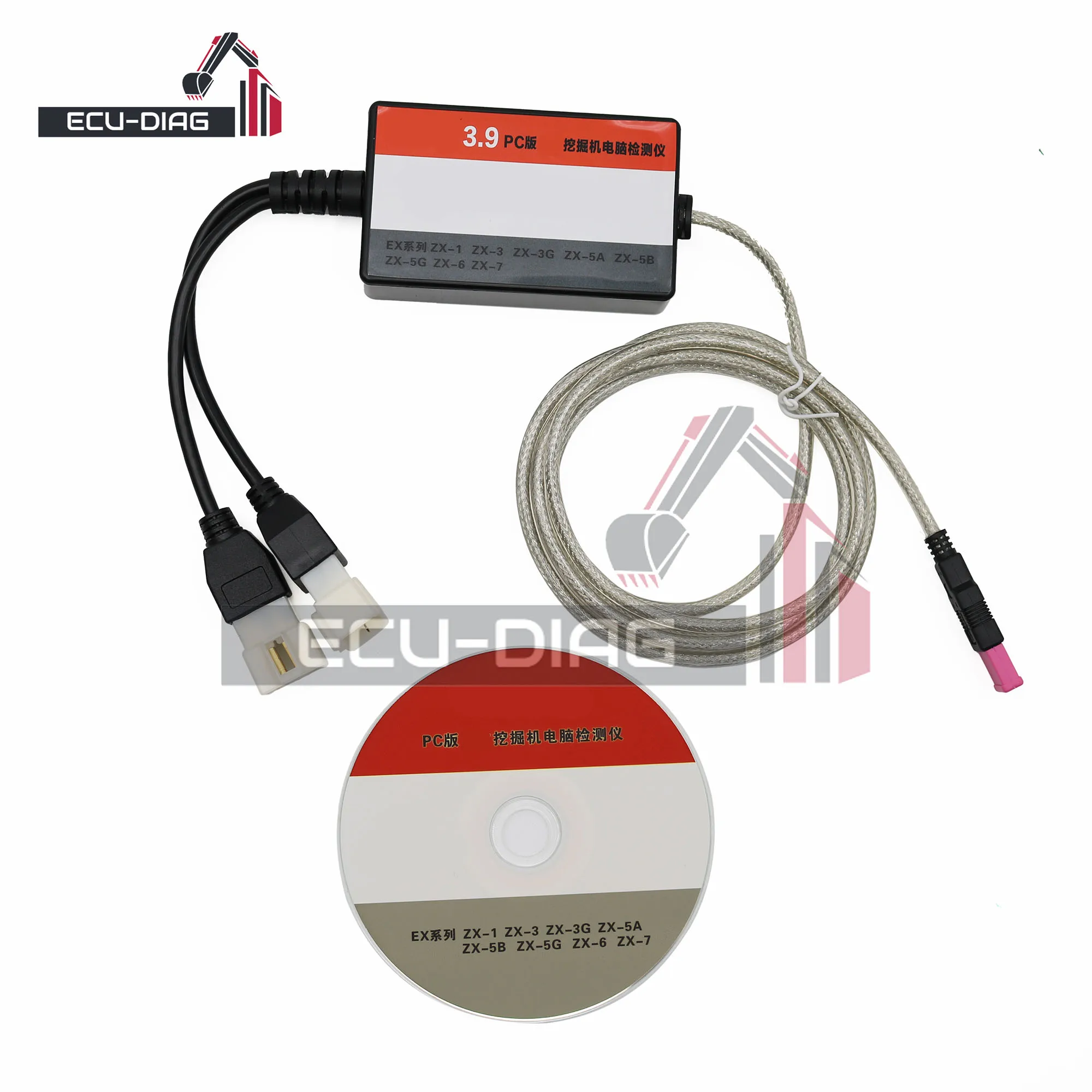 MPDR3.9 مع برنامج لشركة هيتاشي EX ZAX 60 70 120 200 210 350 470 أداة تشخيصية أداة محول كاشف الأخطاء