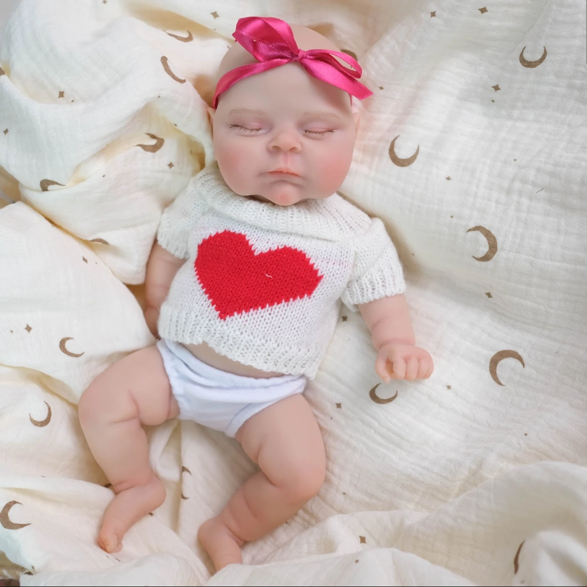 

12inch Lovely Reborn Baby: Soft Silicone Solid Doll with Hand-Painted Face, Cute Newborn Design, Ideal Christmas Gift for Girls