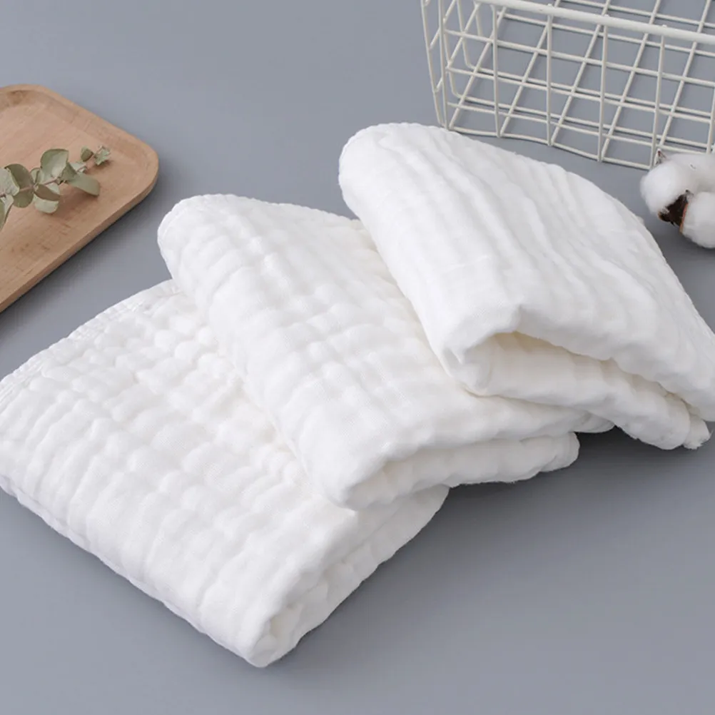 4Pcs Pure Cotton Baby Handkerchiefs Soft Washcloths Multipurpose Burp Cloths Newborn Face Towels Baby Washcloths