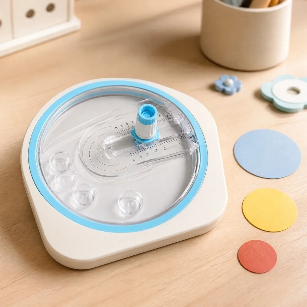 Disc 360° Rotating Circle Cutter 2-10cm Diameter Adjustable Circle Punch Heavy-Duty Multiple Sizes Round Paper Cutter Manual