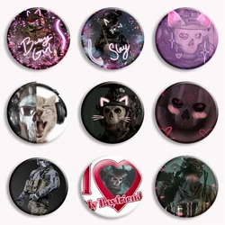 58mm Hot Game Call Of Duty I love My Boyfriend Simon Riley Ghost  Button Pin Creative Ctue Baby Konig Fanart Badge Fans Collec