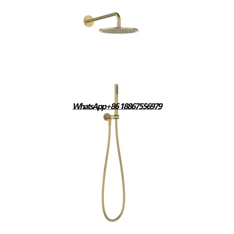 

Латунный настенный смеситель для душа, матовая золотая ручка, мягкий дождевой массажный струйный спрей для квартиры, ванной комнаты