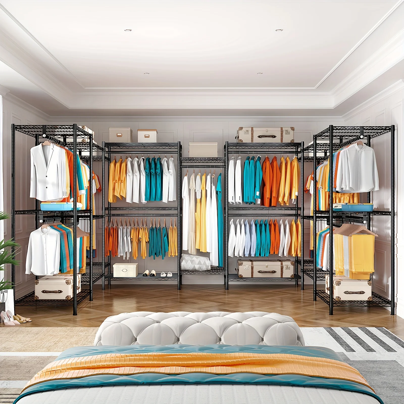 

Sturdy Clothing Rack Designed to Hold Up to 835 Pounds, Suitable for Hanging Garments. This Metal Garment Rack Is a Free