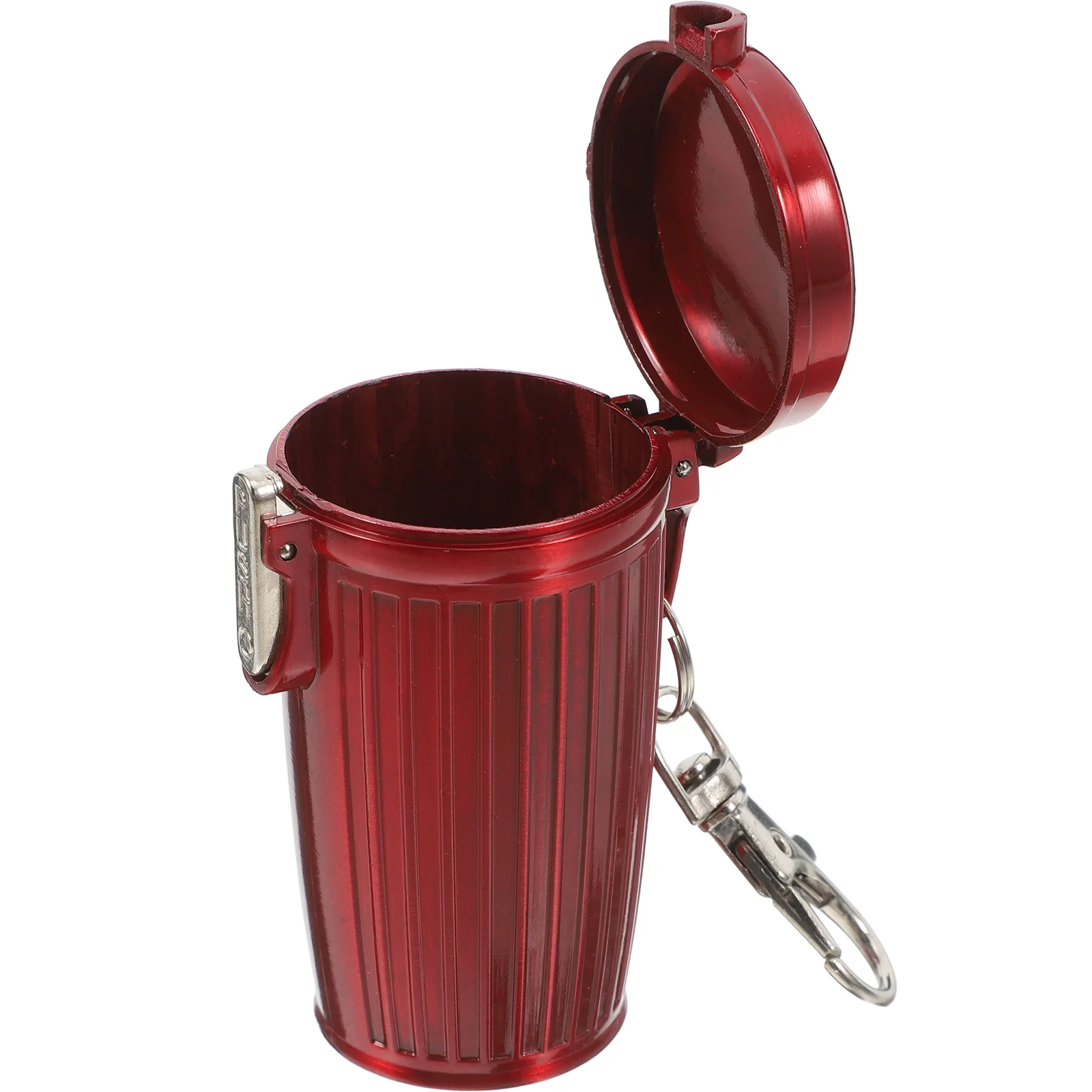 

Ashtray with Lid Key Ring Cigarette Butt Can Keychain for outside Cylinder Holder Keyring Cool