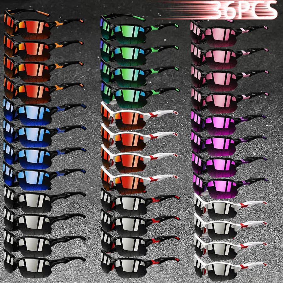 

36PCS Fashion Half Frame Sunglasses Style Colorful Eyewear Neutral Cycling Hiking Fishing Driving Camping Classic Sun Glasses