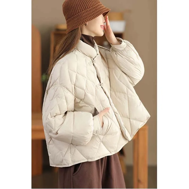 2026 New Parkas Female Stand Collar Puffer Tops Ladies Fashion Down Cotton Jacket Winter Women Long Sleeves Cotton Padded Coat 4