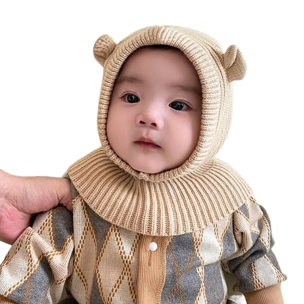 

New Cute Big Eyes Pullover Cap Windproof Coldproof Beanie Hat Warm Infant Knitted Cap Outdoor Sports