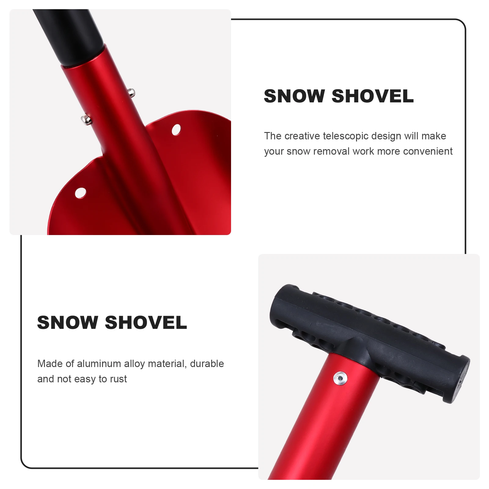 

Aluminum Alloy Snow Shovel Detachable Telescopic Car Ice Scraper Durable Anti Rust Winter Deicing Supplies Vehicle Windshield