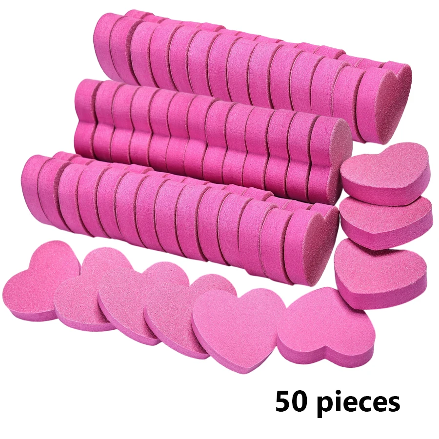 Mini-Herz-Schwamm-Nagelpuffer-Set - 10/30/50 Stück für Naturnägel & Kunstnägel, Maniküre und Pediküre – Detail 11
