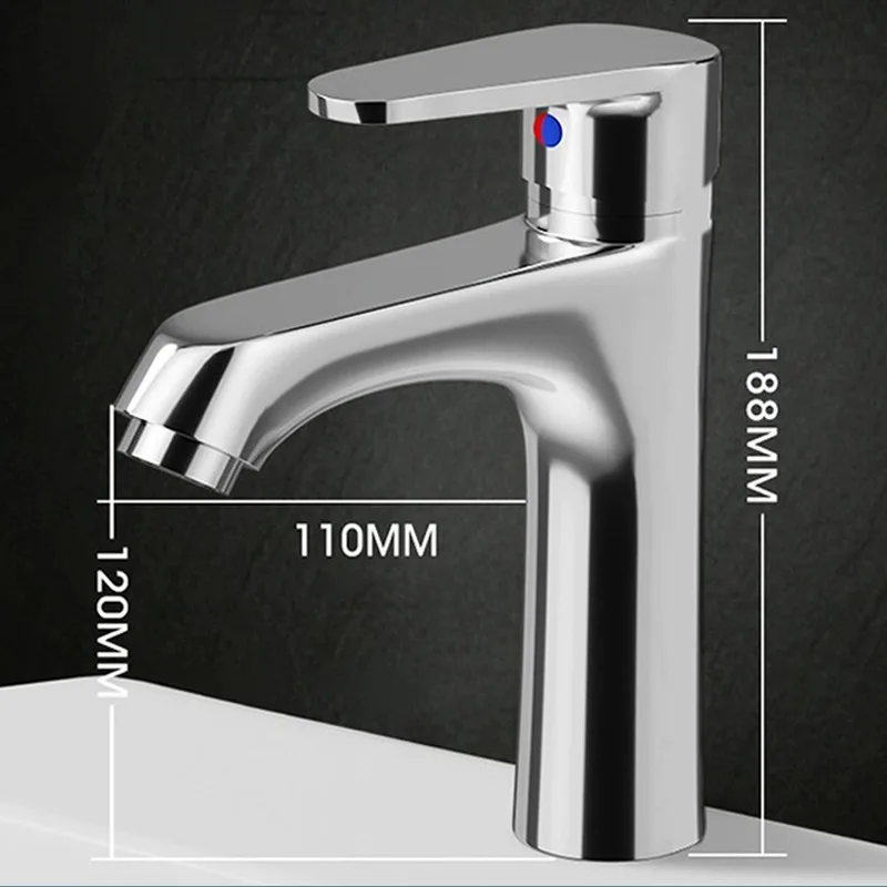 Faucet, single-hole hot and cold faucet, bathroom sink faucet, washbasin faucet, home bathroom faucet